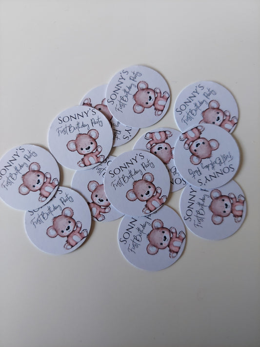 Brown Bear Neutral Confetti | Brown Teddy Bear Confetti | Circle Confetti