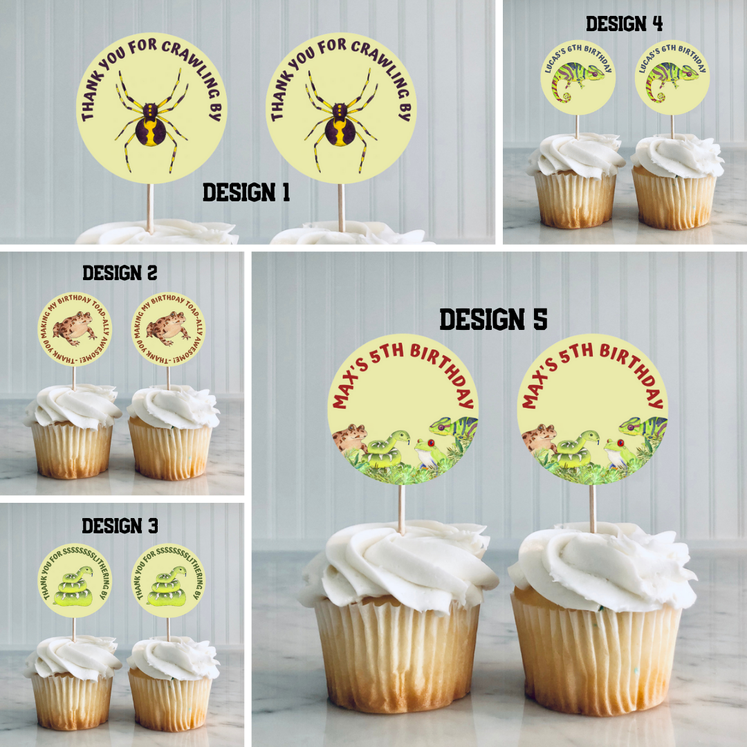 Reptile cupcake toppers top