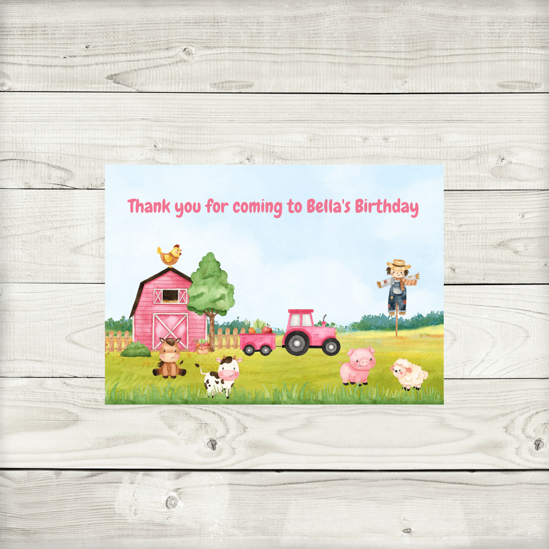 Rectangle Stickers | Party Stickers | Farm Animal Party Stickers | Party Bag Stickers