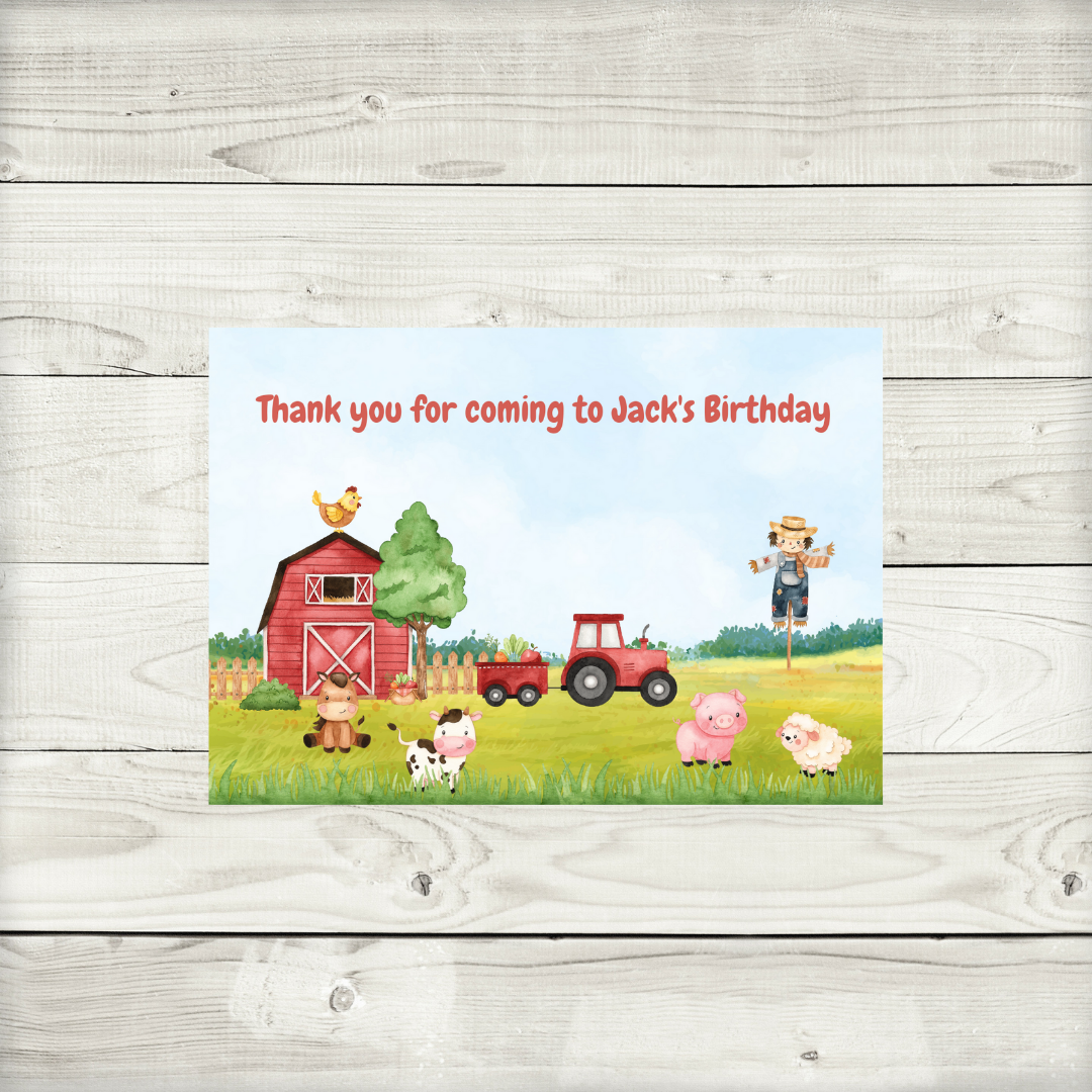 Rectangle Stickers | Party Stickers | Farm Animal Party Stickers | Party Bag Stickers