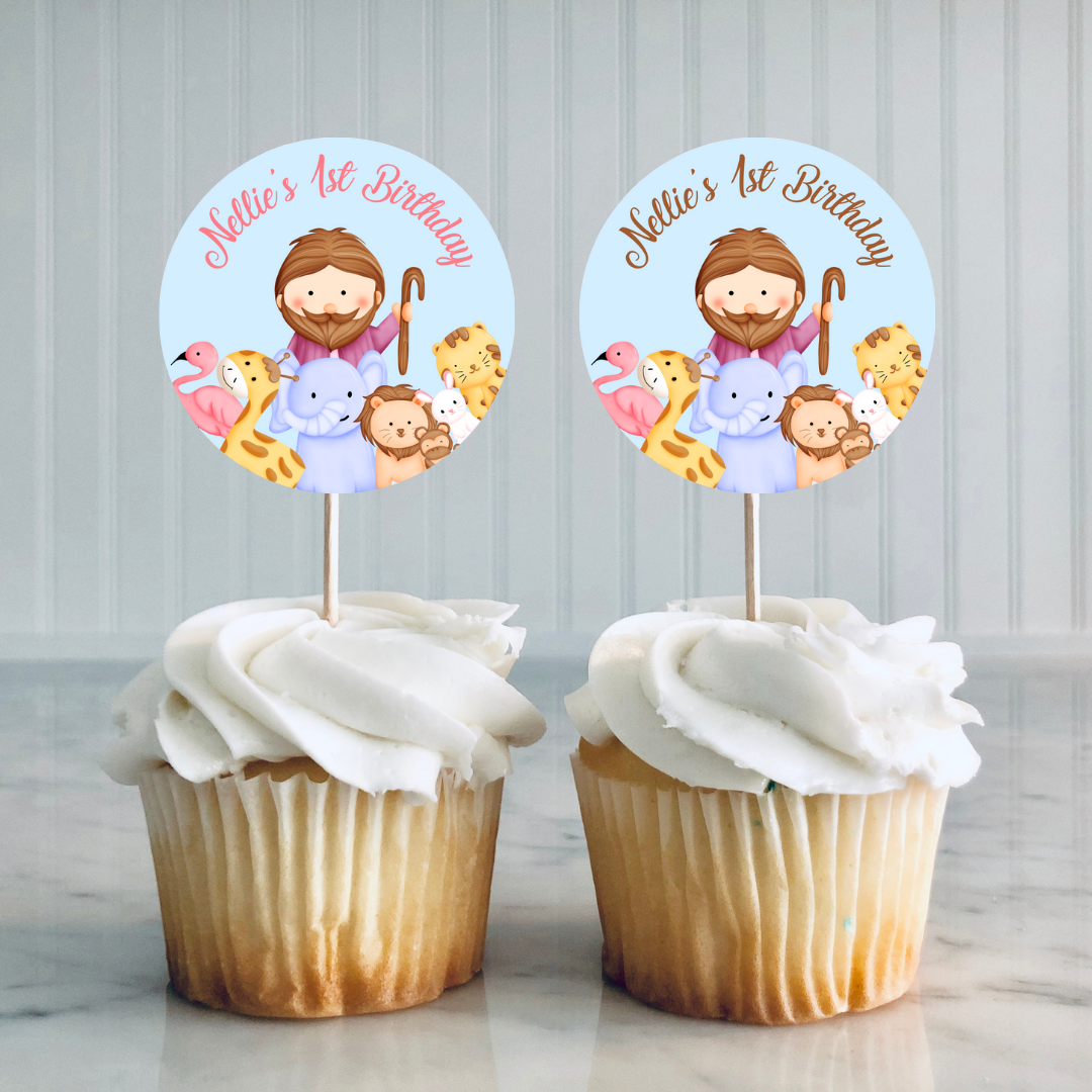 Noah's Ark Cupcake Toppers | Birthday Cupcake Toppers | Party Decorations | Design 1