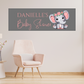 Coral Pink Elephant Banner | Personalised Baby Shower Party, Birthday Banner | Baby Shower, Birthday Party Theme