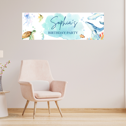 Under The Sea Banner | Personalised Party Banner | Under The Sea Party Theme