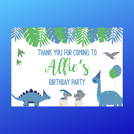 Rectangle Stickers | Party Stickers | Dinosaur Birthday Party Stickers | Party Bag Stickers