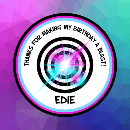 Personalised Laser Tag, Laser Quest, Birthday Stickers | Sticker Sheet | Birthday Party Stickers