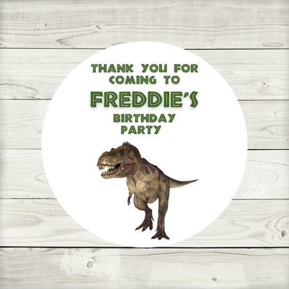 Dinosaur Party Stickers | Circle Stickers | Sticker Sheet | Party Stickers | Dinosaur Party Theme | Design 3