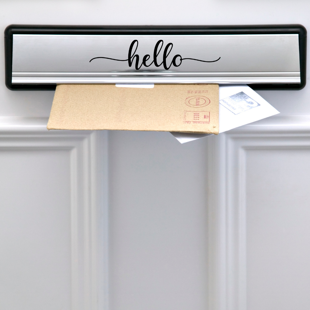 Letterbox Sticker | Hello | Vinyl Sticker | Sticker Decal
