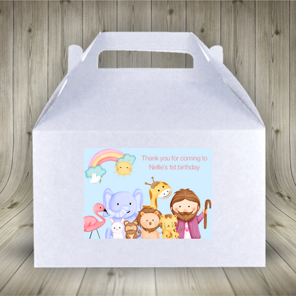 Noahs Ark Rectangle Stickers | Party Stickers | Noahs Ark Party Stickers | Party Bag Stickers (Design 1)