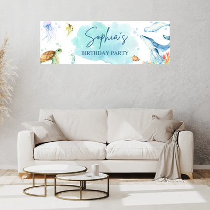 Under The Sea Banner | Personalised Party Banner | Under The Sea Party Theme