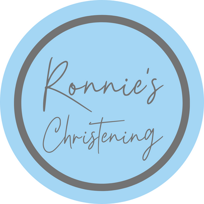 Blue Personalised Christening Stickers | Various Sizes | Event Birthday Party Stickers