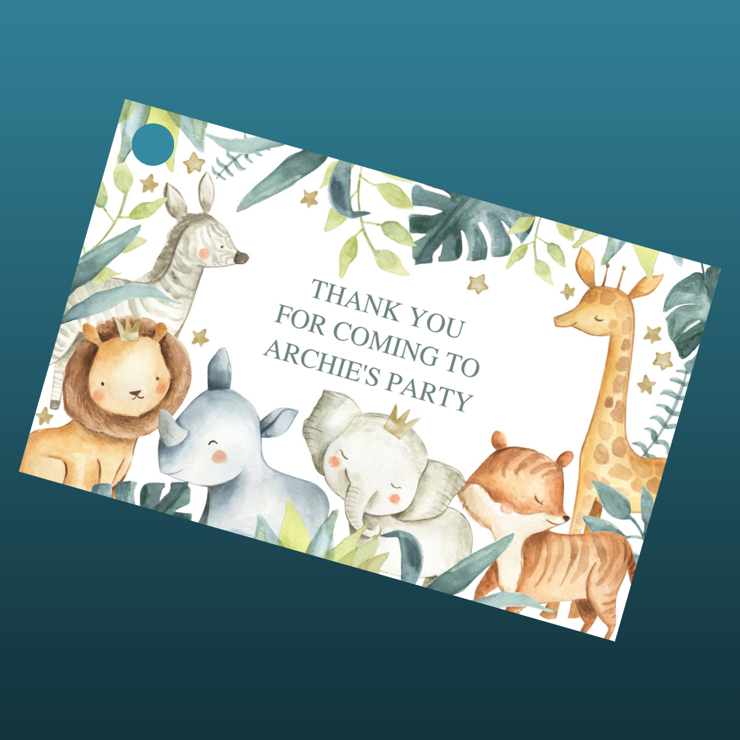 Gift Tags | Safari Animal Gift Tags | Party Tags | Party Gift Tags | Safari Animal Party Theme | Jungle Animal Party Theme