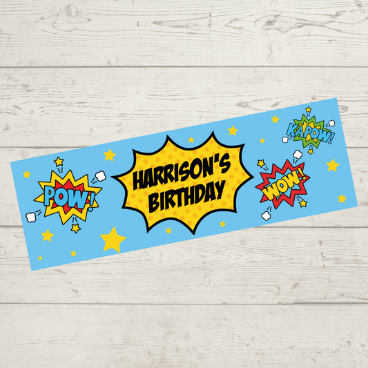 Superhero Banner | Personalised Superhero Birthday Party Banner | Superhero Birthday Party Theme