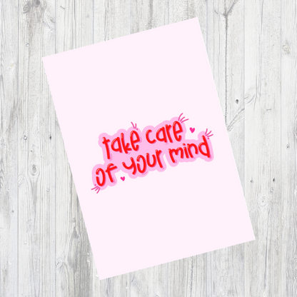 Keyring Gift | Take Care Of Your Mind | Positive Quote Keyring | Positive Reminder Gift
