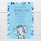 Blue Elephant Crown Baby Shower, Birthday Invitations | A6 Invites | Blue Elephant Crown Theme Invitations | Party Invitations