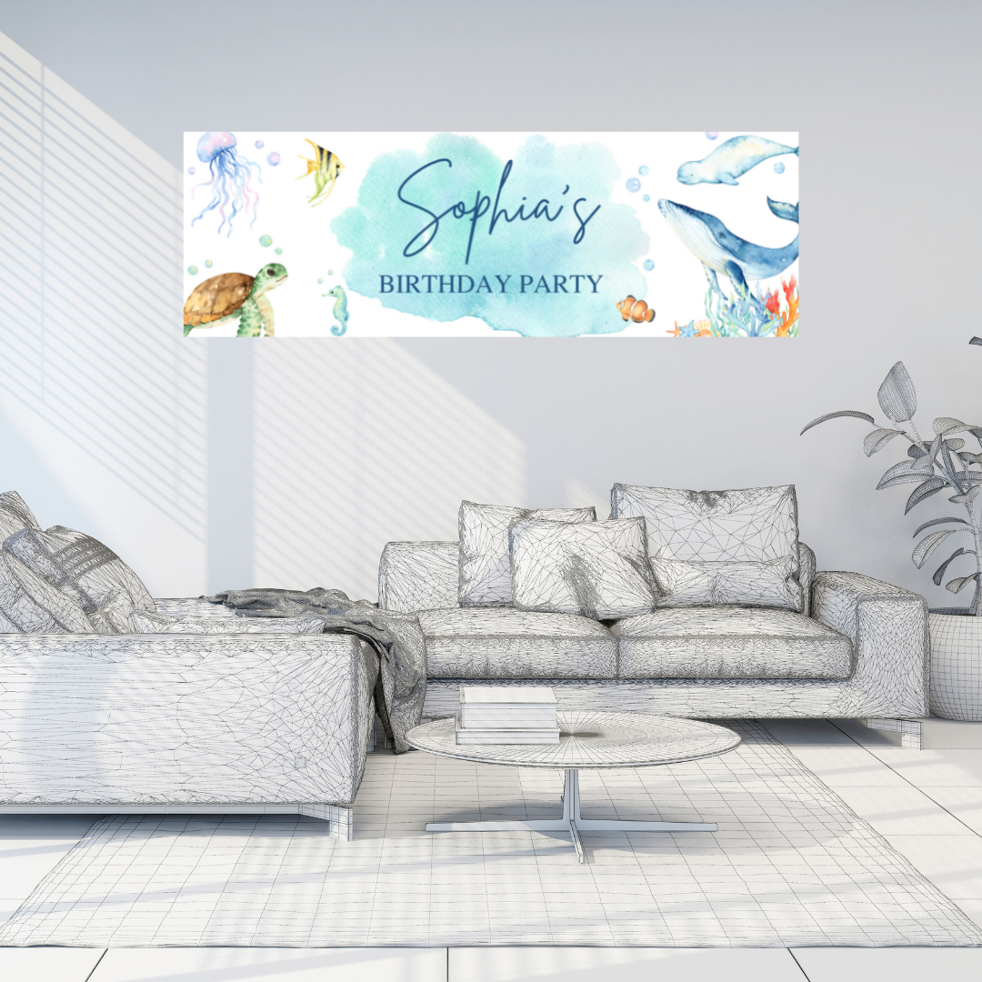 Under The Sea Banner | Personalised Party Banner | Under The Sea Party Theme