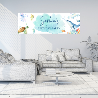 Under The Sea Banner | Personalised Party Banner | Under The Sea Party Theme