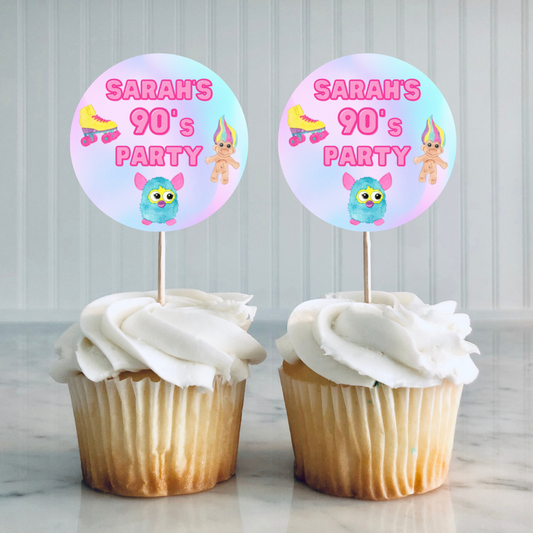90's Theme Cupcake Toppers | 90's Theme Birthday, Hen Party | Party Decorations