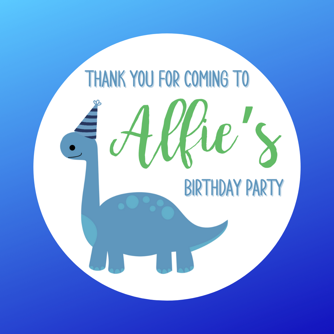 Dinosaur Theme Birthday, Party Stickers | 45mm Stickers | Dinosaur Sticker Sheet