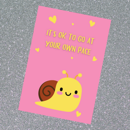 Keyring Gift | It's OK To Go At Your Own Pace | Positive Quote Keyring | Positive Reminder Gift
