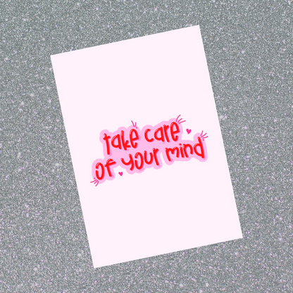 Keyring Gift | Take Care Of Your Mind | Positive Quote Keyring | Positive Reminder Gift