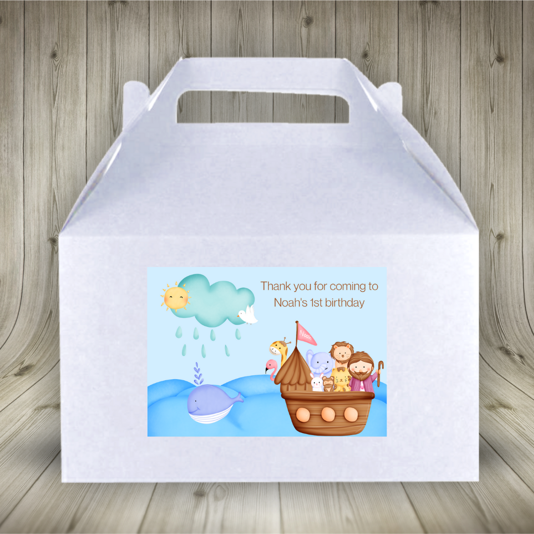 Noahs Ark Rectangle Stickers | Party Stickers | Noahs Ark Party Stickers | Party Bag Stickers (Design 2)