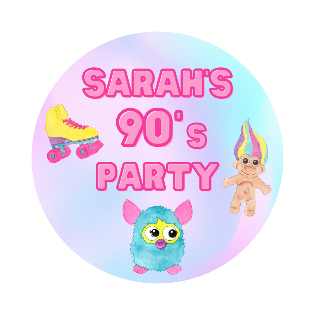 90's Theme Birthday, Hen Party Stickers | Sticker Sheet | 90's Theme Birthday Hen Party Stickers