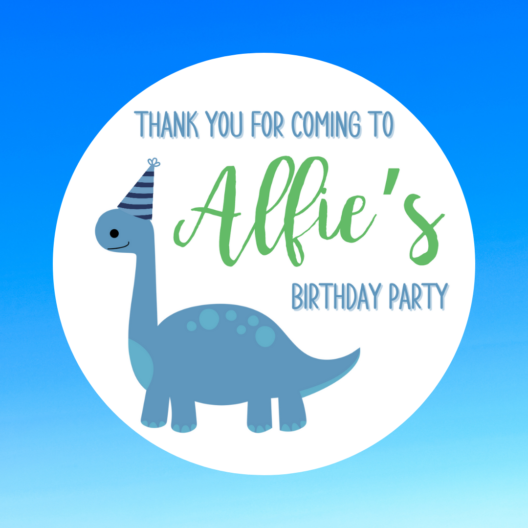 Dinosaur Theme Birthday, Party Stickers | 45mm Stickers | Dinosaur Sticker Sheet