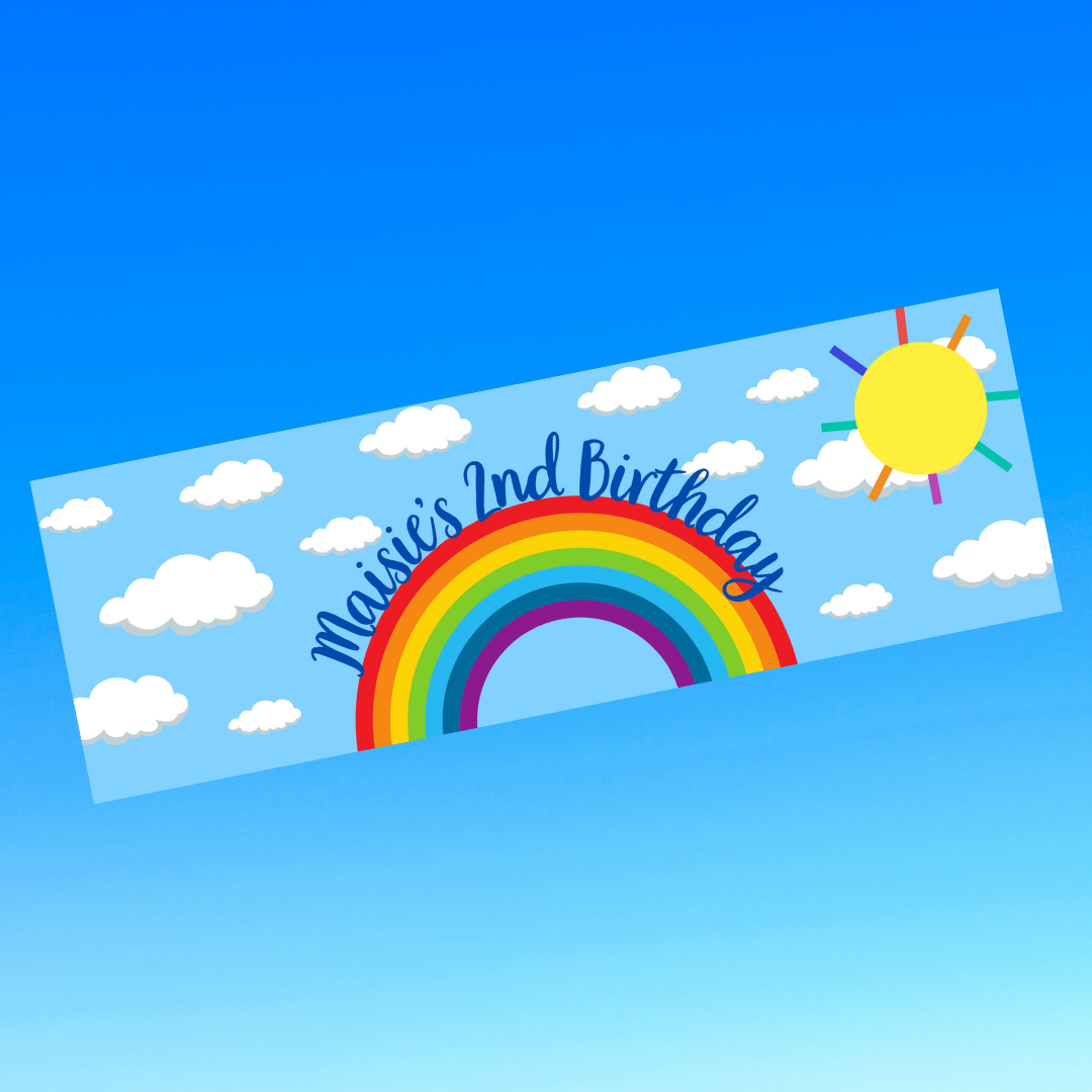 Rainbow Banner | Personalised Rainbow Birthday Party Banner | Rainbow Birthday Party Theme