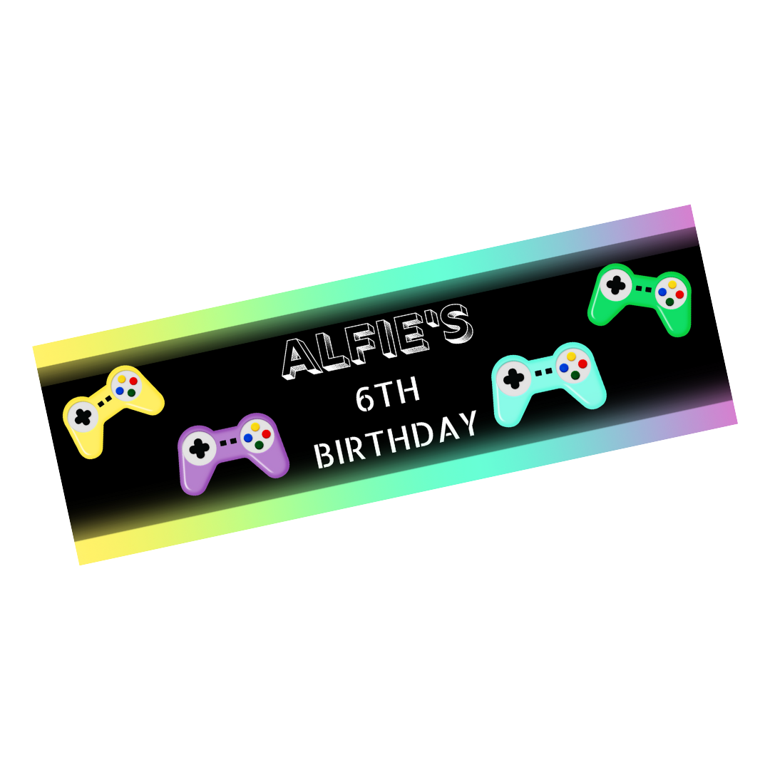 Gaming Banner | Personalised Gaming Birthday Party Banner | Gaming Birthday Party Theme