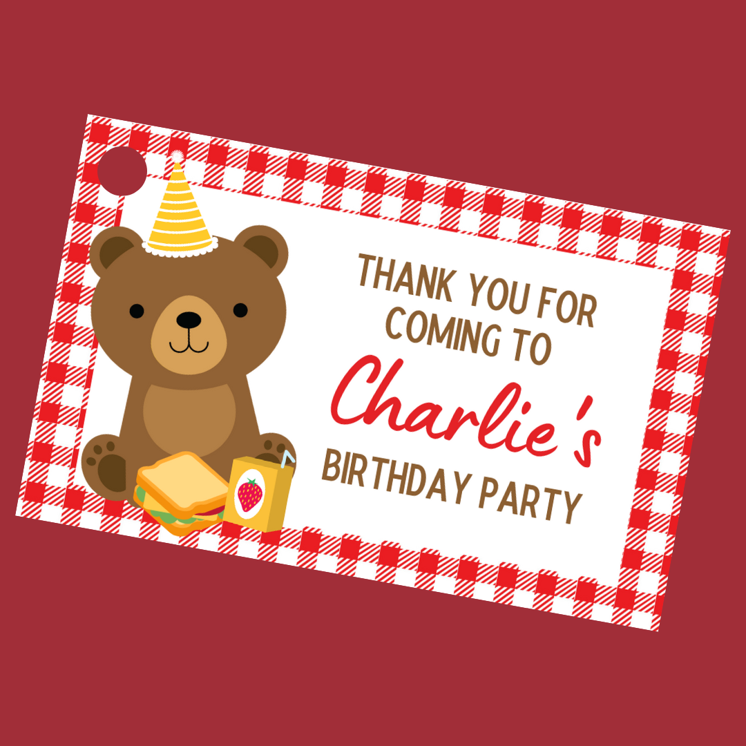 Gift Tags | Teddy Bear Picnic Gift Tags | Party Tags | Party Gift Tags | Teddy Bear Picnic Party