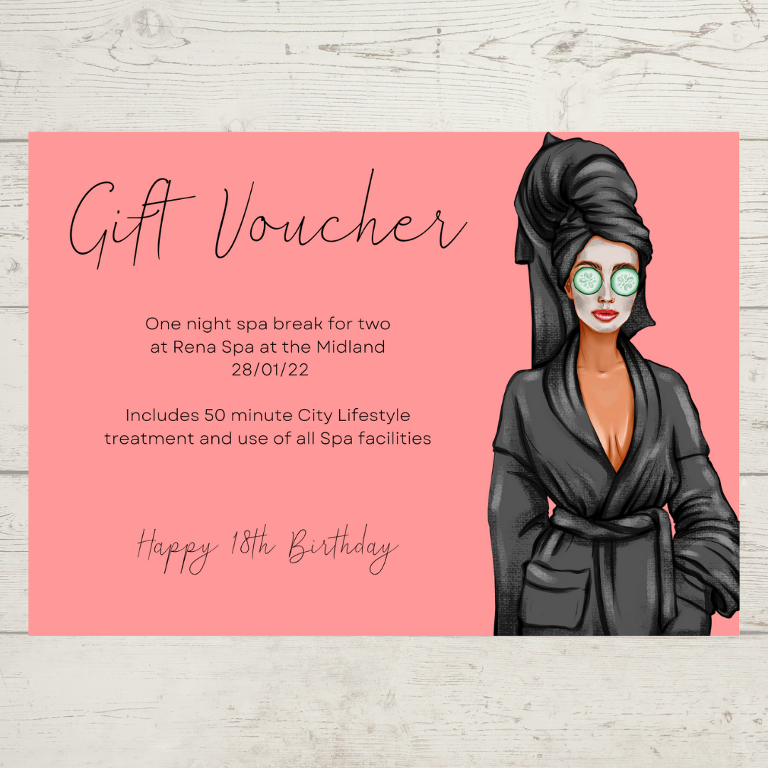 A6 Print | Spa Day, Beauty Treatment, Gift Voucher, Certificate | Gift Idea