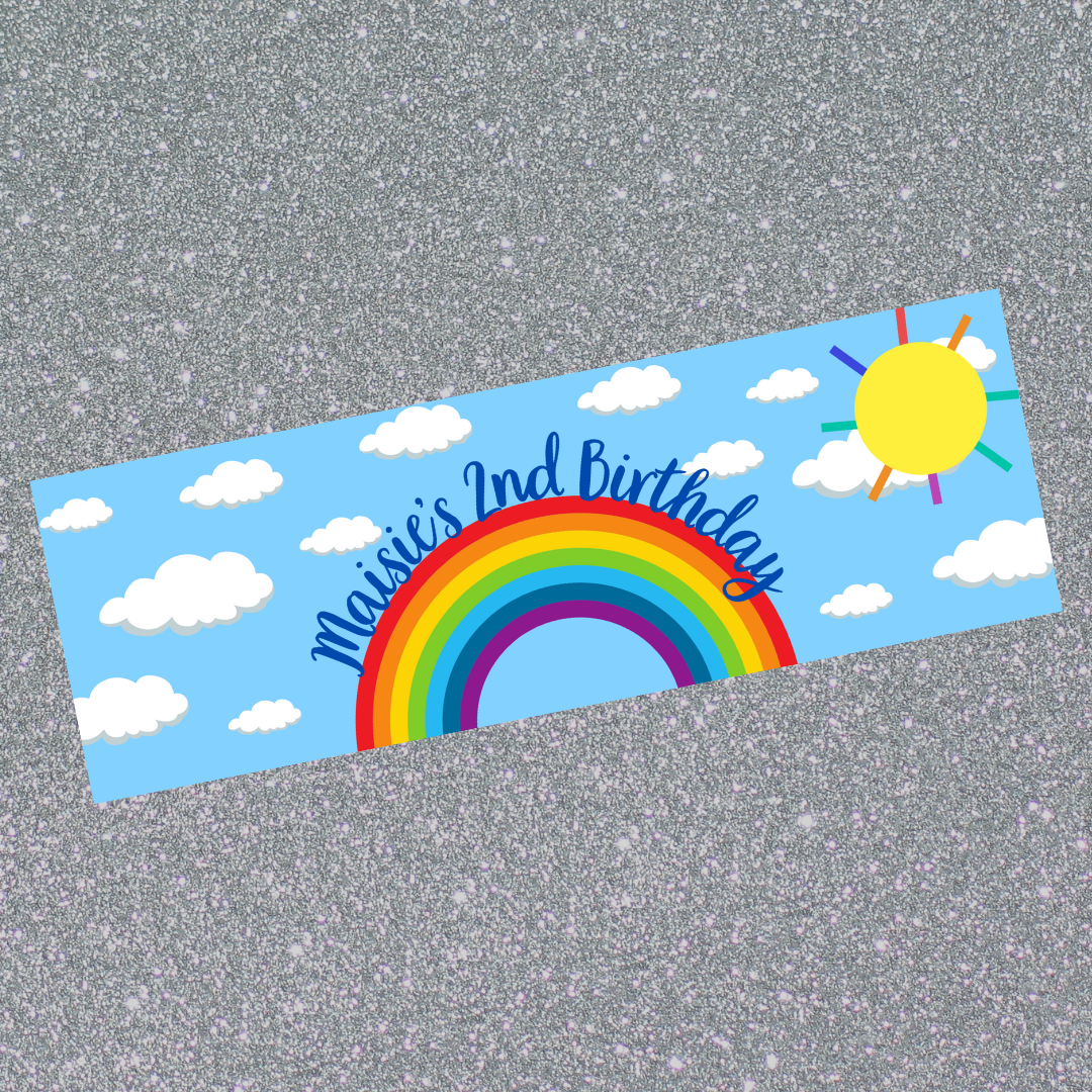 Rainbow Banner | Personalised Rainbow Birthday Party Banner | Rainbow Birthday Party Theme