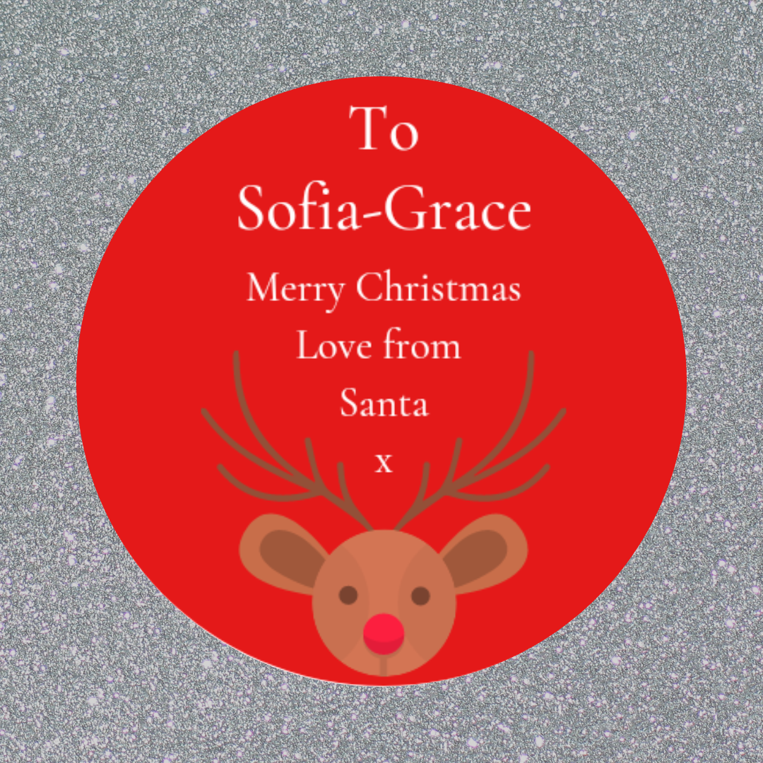 Personalised Christmas Reindeer Stickers | Christmas Labels | Sticker Sheet | Christmas Gift Tags (Design 2)