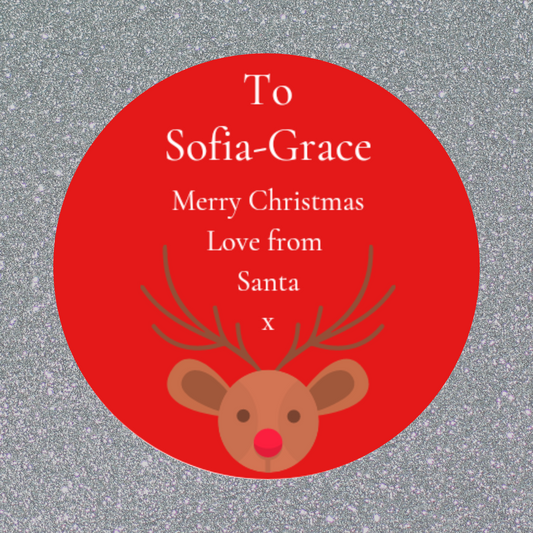 Personalised Christmas Reindeer Stickers | Christmas Labels | Sticker Sheet | Christmas Gift Tags (Design 2)