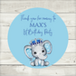 Blue Elephant Crown Baby Shower, 1st Birthday Stickers | Sticker Sheet | Baby Shower, 1st Birthday Party Stickers