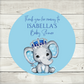 Blue Elephant Crown Baby Shower, 1st Birthday Stickers | Sticker Sheet | Baby Shower, 1st Birthday Party Stickers
