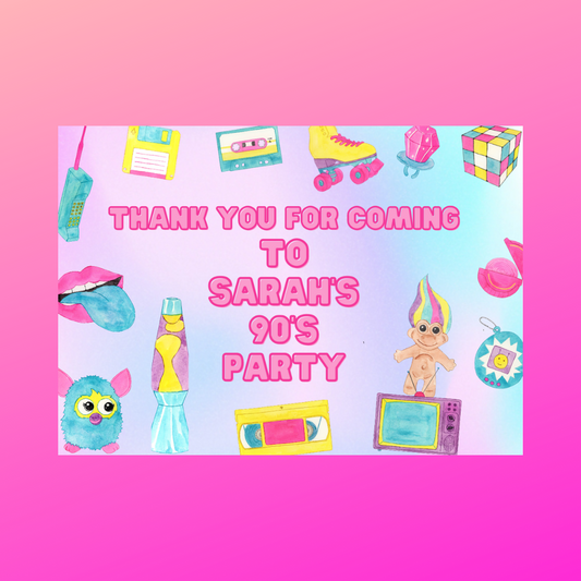 Rectangle Stickers | Party Stickers | 90's Birthday, Hen Party Stickers | Party Bag Stickers