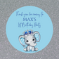 Blue Elephant Crown Baby Shower, 1st Birthday Stickers | Sticker Sheet | Baby Shower, 1st Birthday Party Stickers
