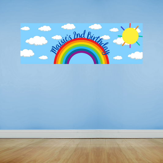 Rainbow Banner | Personalised Rainbow Birthday Party Banner | Rainbow Birthday Party Theme