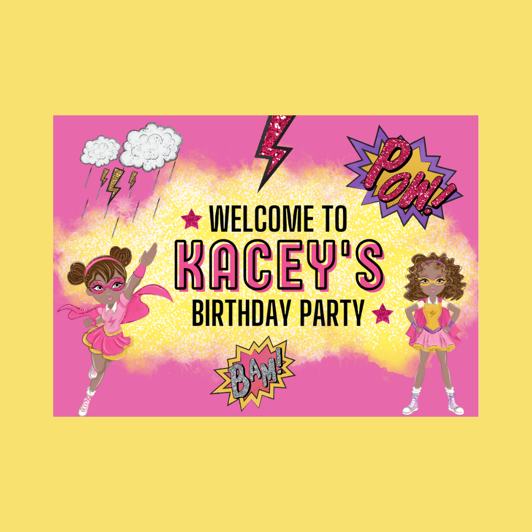 Rectangle Stickers | Party Stickers | Superhero Supergirl Birthday Stickers | Party Bag Stickers