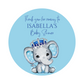 Blue Elephant Crown Baby Shower, 1st Birthday Stickers | Sticker Sheet | Baby Shower, 1st Birthday Party Stickers