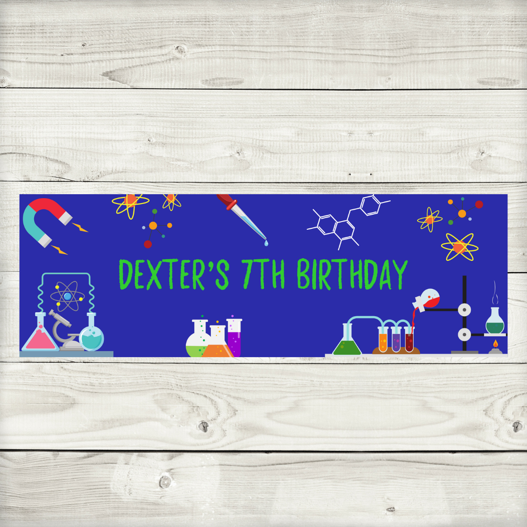 Science Banner | Personalised Party Banner | Science Theme
