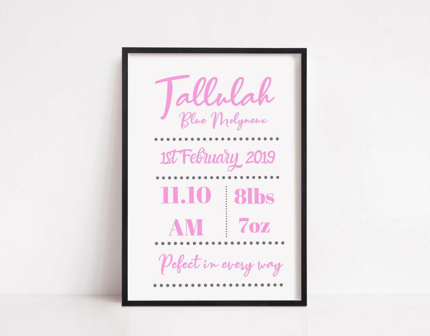 Personalised Baby Print | New Baby Birth Print | New Baby Gift - Dinky Designs