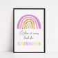 Quote Print | When It Rains, Look For Rainbows | Positive Print - Dinky Designs