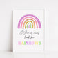 Quote Print | When It Rains, Look For Rainbows | Positive Print - Dinky Designs