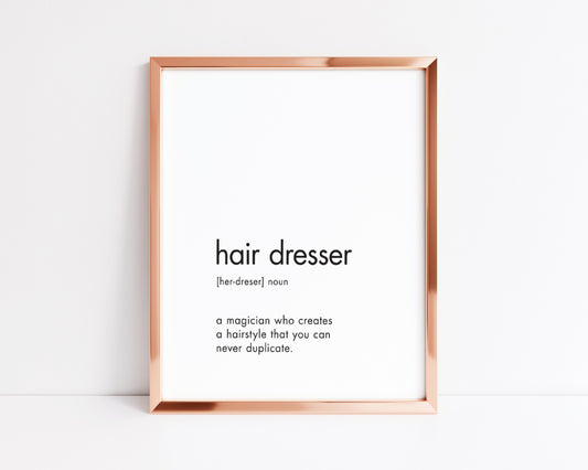 Salon Print | Hairdresser Noun | Hairdressing Print - Dinky Designs