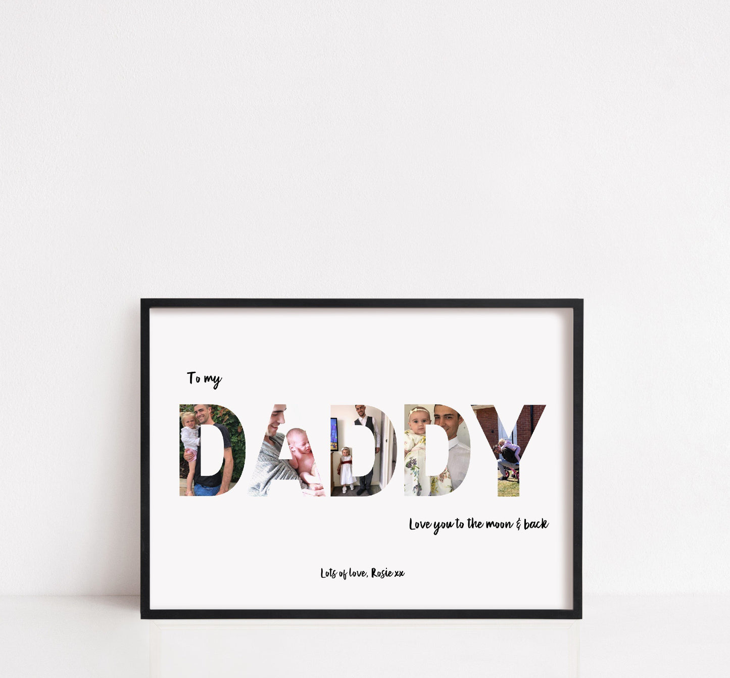 Fathers Day Print | Personalised Photo Letters | Father's Day Gift | Love You To The Moon & Back