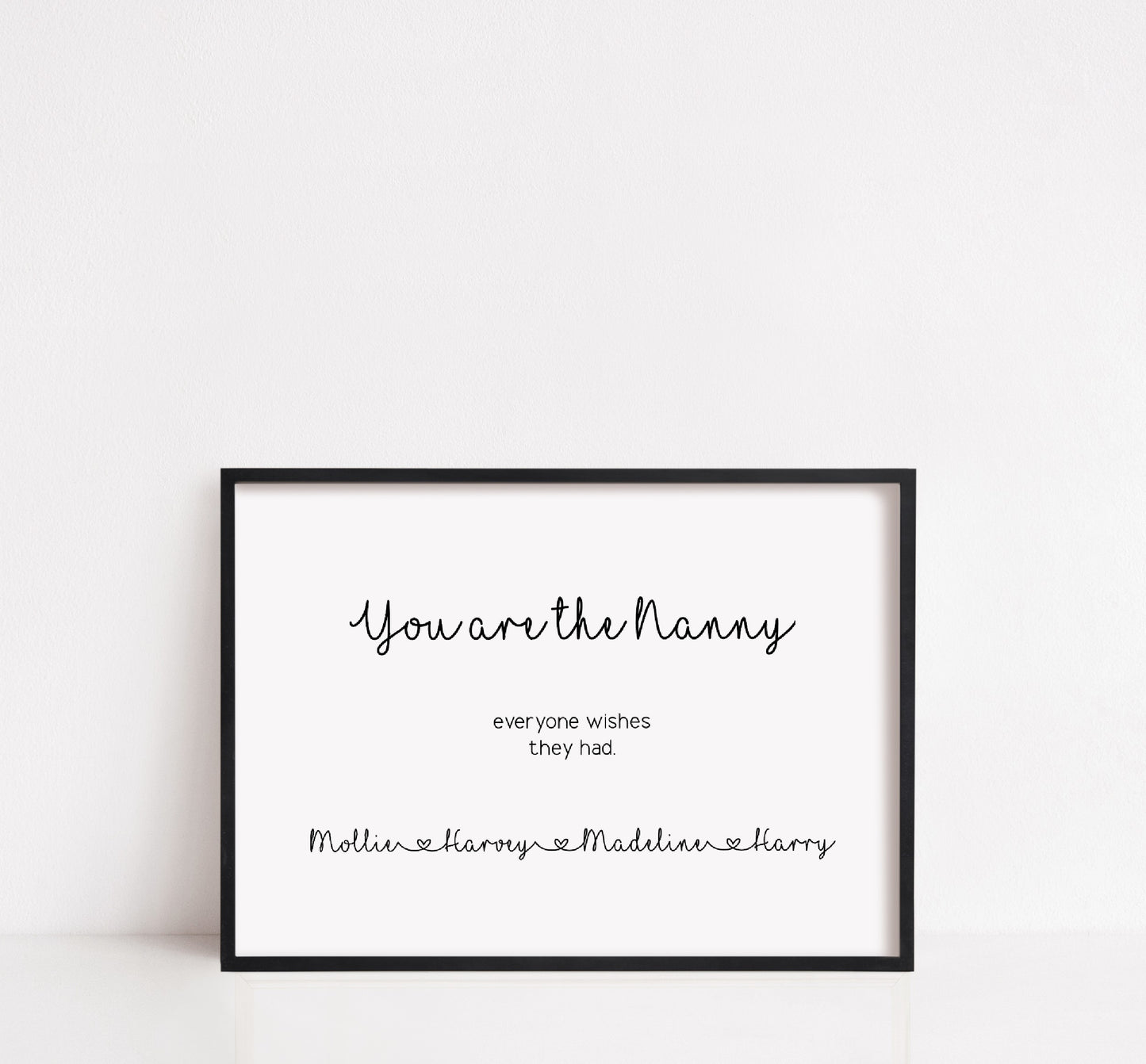 Family Print | Nanny Print | You Are The Nanny Everyone Wishes They Had | Grandchildren Print | Personalised Print