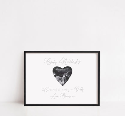 Mothers Day Print | Fathers Day Print | Daddy Print | Mummy Print | Can't Wait To Meet You, Love Bump | Personalised Print | Daddy Gift | Mummy Gift | Scan Photo Gift