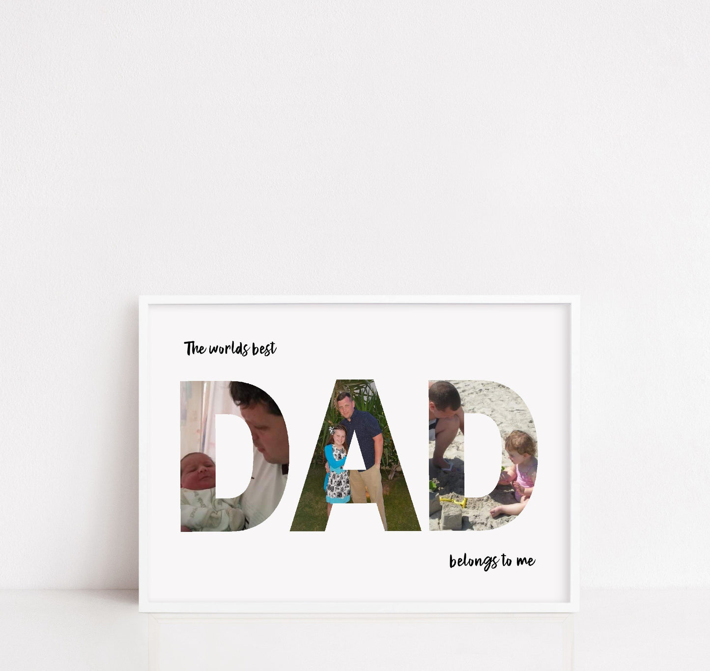 Fathers Day Print | Personalised Dad Photo Letters | Father's Day Gift | The Worlds Best Dad Belongs To Me